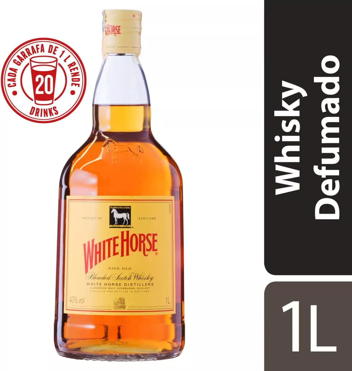 Whisky Escocês White Horse 8 Anos 1 Litro (Cavalo Branco) - Imagem 4