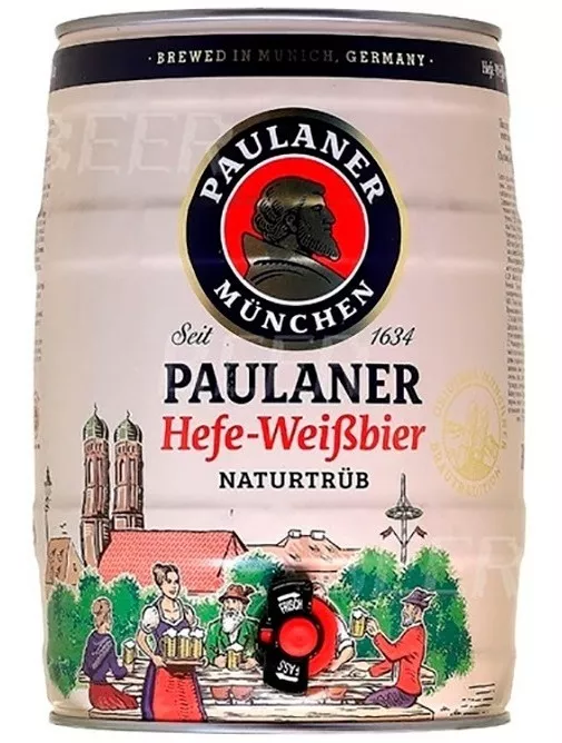 Barril Cerveja Paulaner Hefe Weissbier Naturtrub 5 litros - Imagem 2